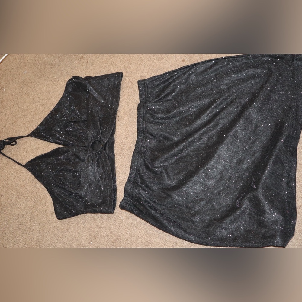 Black glitter 2 piece set